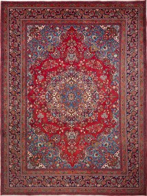 Mashad Tappeto 390x300 Rosso (Iran) Annodato A Mano