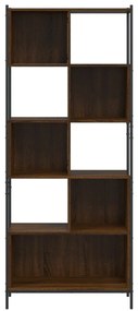 Libreria rovere marrone 72x28x172 cm in legno multistrato