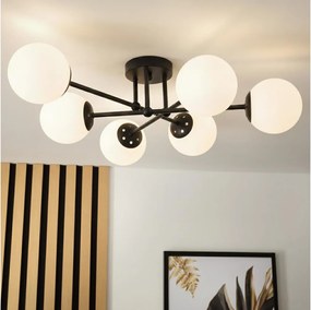 Brilagi - Lampadario da soffitto MALIVA 6xE14/15W/230V nero/bianco