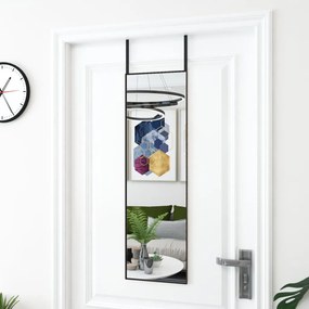 Specchio da Porta in Vetro e Alluminio disponibile in varie dimensioni, 30 x 100 cm / Nero