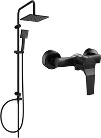 Mexen Tord set doccia esterno con soffione e miscelatore doccia Caro, nero - 746640200-70