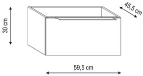 Mobile da bagno sotto lavabo Brera bianco L 59.5 x H 30 x P 45.5 cm 1 cassetto, lavabo non incluso