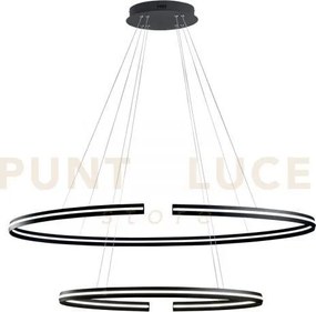 Lampadario a sospensione led clarke nera 88w 11000lm 3000k doppio c...