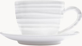 Set tazza e piattino fatti a mano Weißgeflammt, set da 2