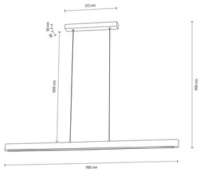 Envostar Lineo lampada a sospensione in pino scuro 118cm