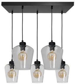 Lampadario su fune SANTIAGO 5xE27/60W/230V limpido