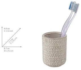 Tazza in ceramica color crema per spazzolini da denti Pergole - Wenko