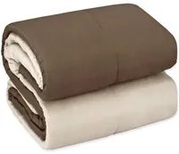 Trapunta Piumone Invernale Double Face 250gr Coperta Calda Letto 1 Pz e Mezza Made In Italy Marrone