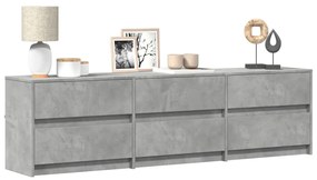 Mobile Porta Tv Con Led Grigio Cemento 180x34x50cm Truciolato /
