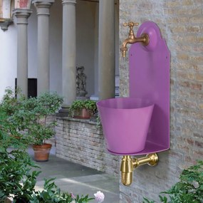 Fontana a Parete da Giardino con Rubinetto Belfer 42/PR Viola...