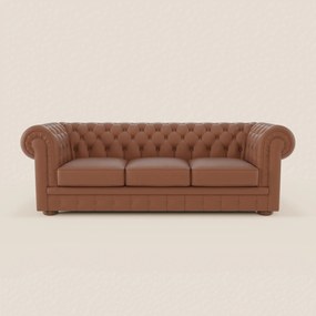 Chester 4 Posti 3 sedute in Vera Pelle – Chesterfield Capitonné Artigianale