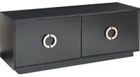 Credenza a 4 ante in MDF nero con ripiani maniglie dorate stile moderno corridoio soggiorno camera da letto contenitore