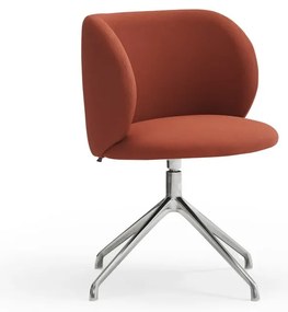 Sedia da pranzo color mattone in imbottito Mogi – Teulat