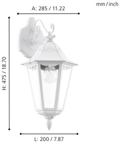 Eglo 93445 - Applique da esterno NAVEDO 1xE27/60W/230V