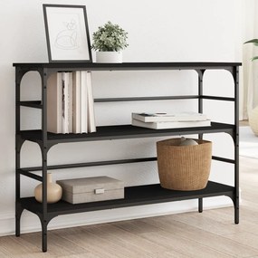 Tavolino Consolle Nero 100x32x75 Cm İn Legno Multistrato /