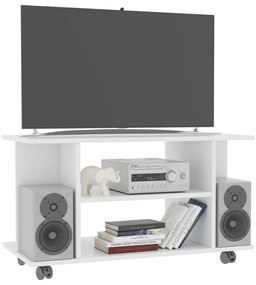 Mobile tv con ruote bianco 80x40x40 cm in truciolato