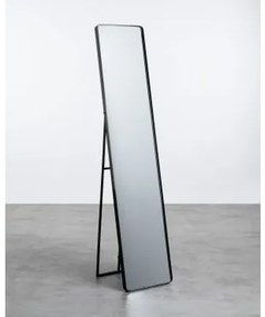 Specchio Rettangolare in Metallo (170 x 36 cm) Jumna Nero Obsidian - The Masie