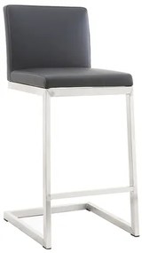 Sgabello da bar design contemporaneo - alluminio e PU nero set di 2 STELLAR