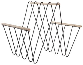 Portariviste DKD Home Decor Nero Ferro Legno MDF (41 x 31 x 36 cm)
