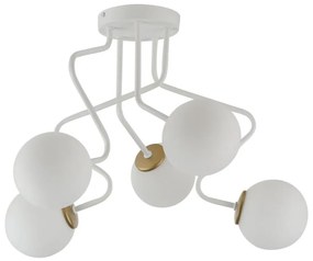 Lampadario a sospensione con supporto rigido ZIGZAG 5xG9/12W/230V bianco