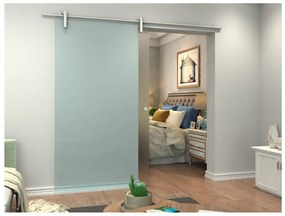 Porta scorrevole esterno muro H205 x L93 cm in Vetro temperato - CLEAVER