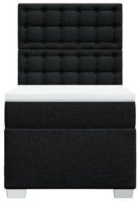 Giroletto a molle con materasso nero 90x190 cm in tessuto