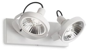 Plafoniera Moderna Glim Metallo Bianco 2X10W Gu10 3000K Luce Calda