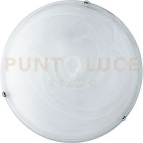 Plafoniera duna bianca 1 luce attacco e27 30x30x8cm in vetro satinato