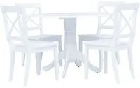 Set da Pranzo 5 pz in Legno Massello di Hevea Bianco 276869