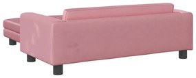 Lettino per cani con estensione rosa 100x50x30 cm in velluto
