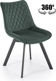 Sedia K520 verde velluto