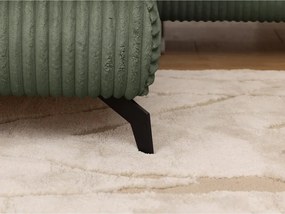 Divano angolare verde (con penisola a sinistra/a L) con rivestimento in velluto a coste Marbeya – Ropez