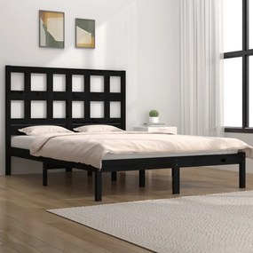 Giroletto Nero İn Legno Massello Di Pino 200x200 Cm /