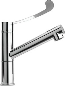 Rubinetto da cucina con doccetta diagonale Medical argento cromato lucido PAINI