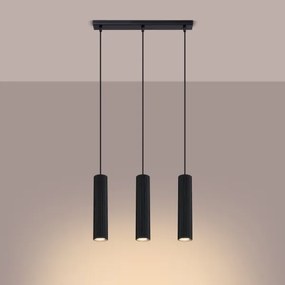 Sollux SL.1575 - Lampadario a sospensione con filo KARBON 3xGU10/10W/230V nero