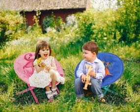 Sedia da campeggio per bambini rosa con fenicottero