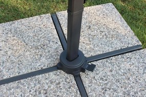 Ombrellone da Giardino Newton Decentrato 3x3 m in Alluminio Nero Telo Grigio...