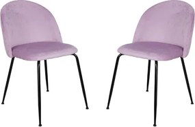 Sedia da pranzo in velluto Glicine con gambe in metallo Nero - PARIS 2 sedie