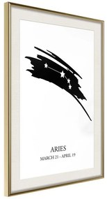 Poster  Zodiac: Aries I  Cornice Quadri Cornice d'oro con passe-partout, Larghezza x Altezza Home decor 20x30