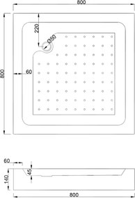 Mexen Rio cabina doccia quadrata 80 x 80 cm, fasce nere, nero + piatto doccia, bianco - 860-080-080-70-20-4510