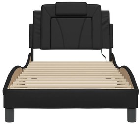 Giroletto con luci led nero 90x200 cm in similpelle
