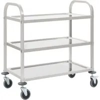 Carrello da Cucina a 3 Livelli 95x45x83,5 cm in Acciaio Inox 50915