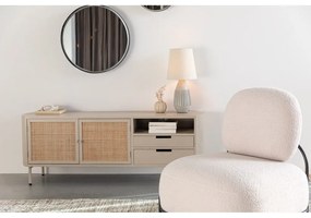 Tavolo TV in rattan crema 150x55 cm Amaya - White Label