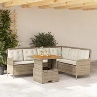 Set Divani da Giardino 2 pz con Cuscini Beige in Polyrattan 3262082