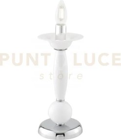Lume estefan classico bianco 1 luce attacco e14 13x13x31,5cm