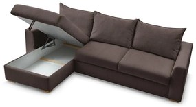 Divano angolare marrone allungabile (con composizione variabile) con rivestimento in velluto a coste Augustin – Bobochic Paris