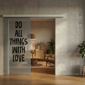 Porta scorrevole sinistra Love in vetro trasparente, L 88 x H 215 cm, con binario Meli