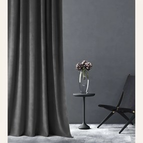 Tenda in velluto grigio scuro CHARMY su cerchi dorati 140 x 260 cm | Larghezza: 140 cm | Lunghezza: 260 cm