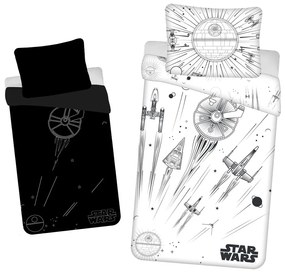 Biancheria da letto per bambini in cotone con effetto luminoso per letto singolo 140x200 cm Star Wars - Jerry Fabrics