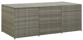 Baule da giardino in polyrattan 180x90x75 cm grigio